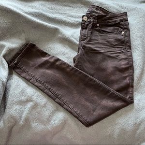 American Eagle Skinny Jeans Tie Dye Deep Plum Purple Denim Stretch Size 8 Short